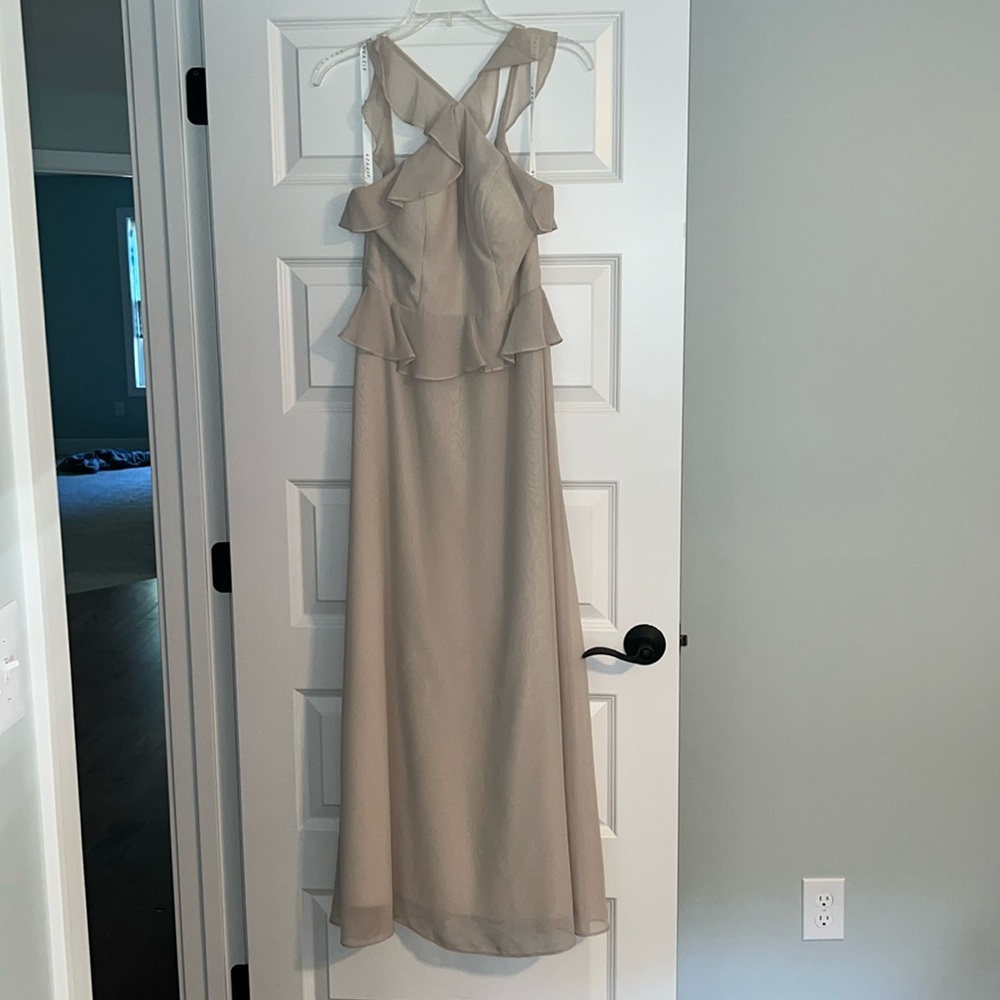 Azazie Strawflower dress, size 2, frost color
